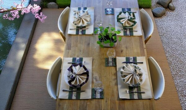 Ginkgo - ensemble textile pour l'art de la table
