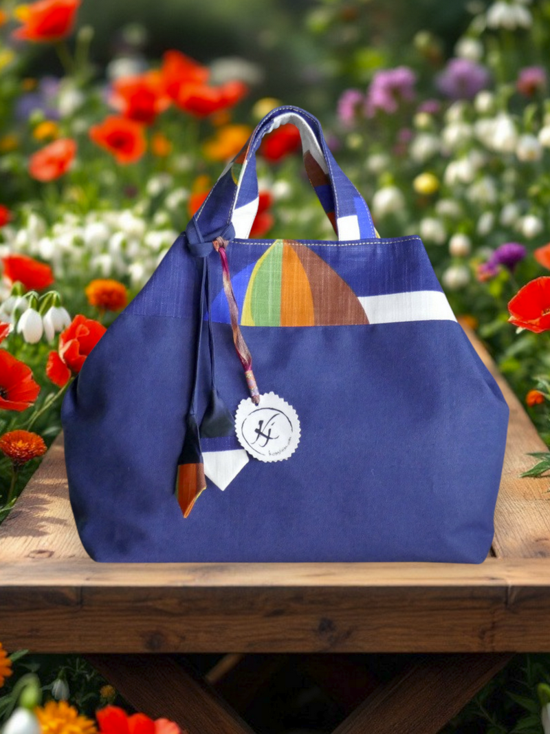 Cabas Bleu Art Déco