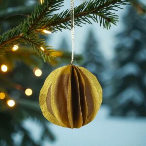 Boule de Noël doré en soie