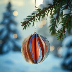 Boule de Noël multicolore en soie