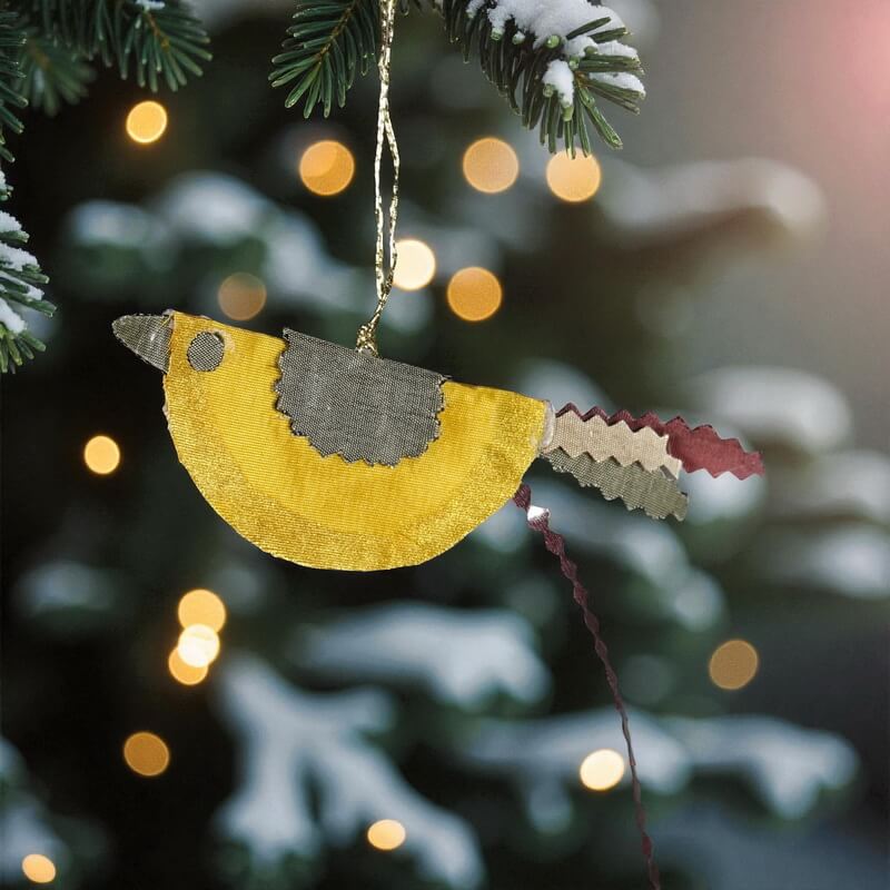 Oiseau de Noël en soie