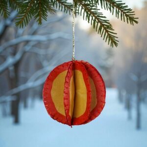 Boule de Noël rouge en soie