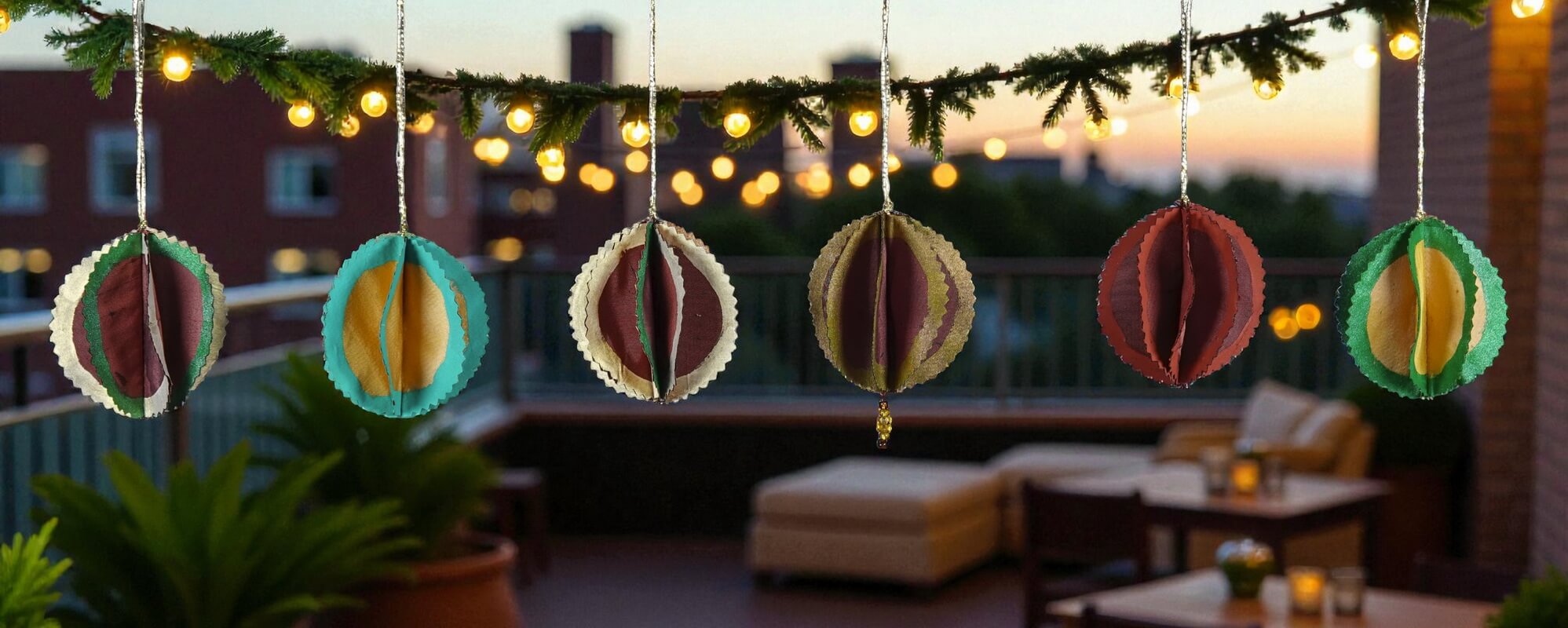 Perle de Noël en soie multicolore naturelle – Image 3