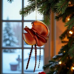 Boule de Noël en soie cuivre saumon