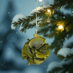 Boule de Noël en soie vert pomme