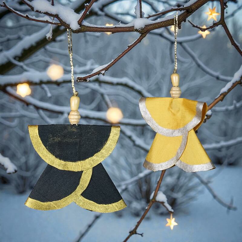 Duo anges noir-or et doré