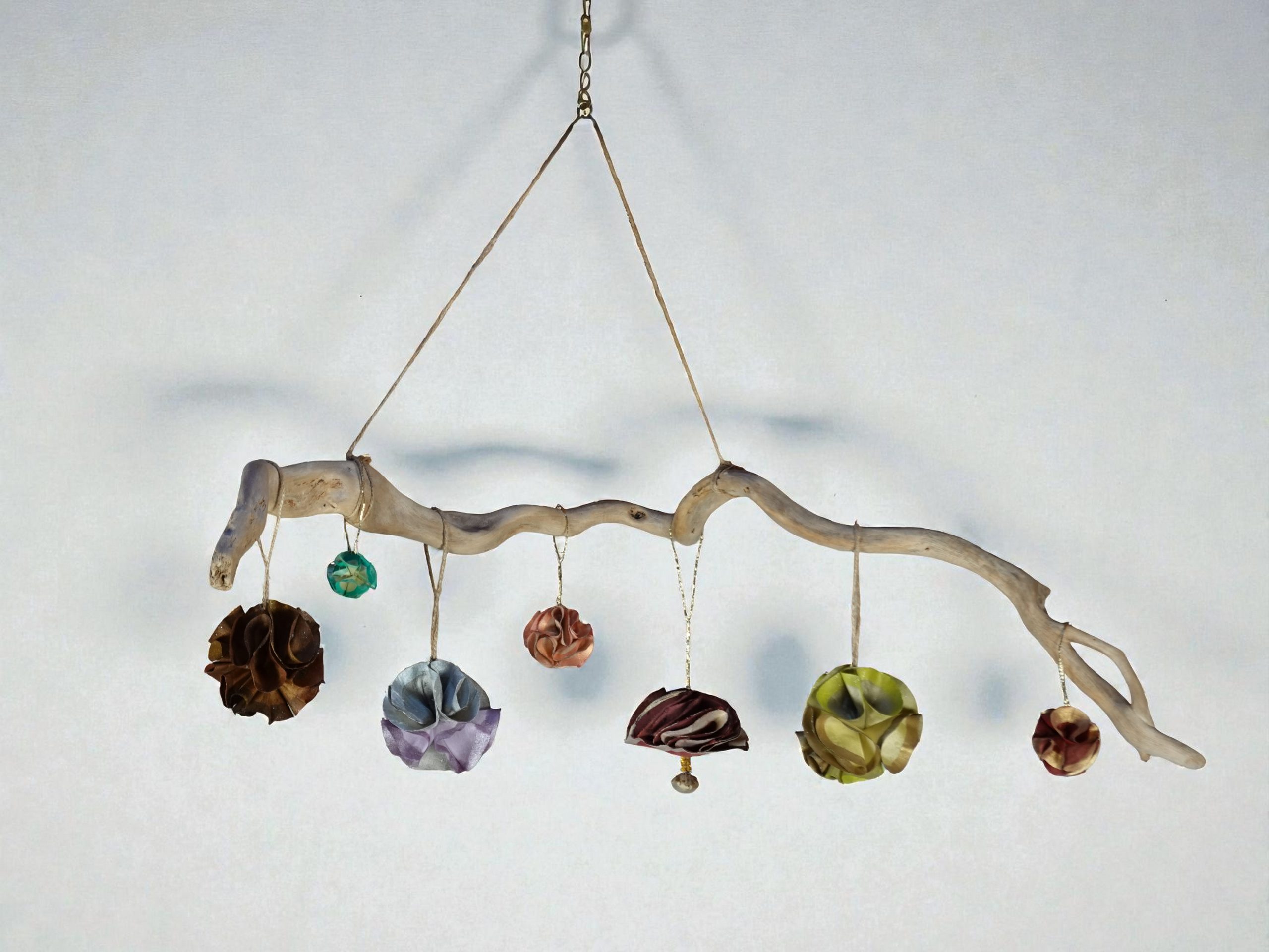 Perle de Noël en soie bleu-gris & violet – Image 2