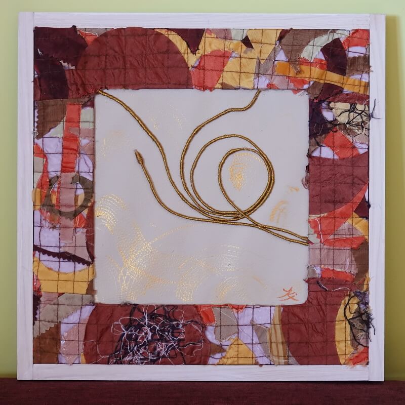 Art mural textile contemporain en relief - Éclosion intérieure – Image 2