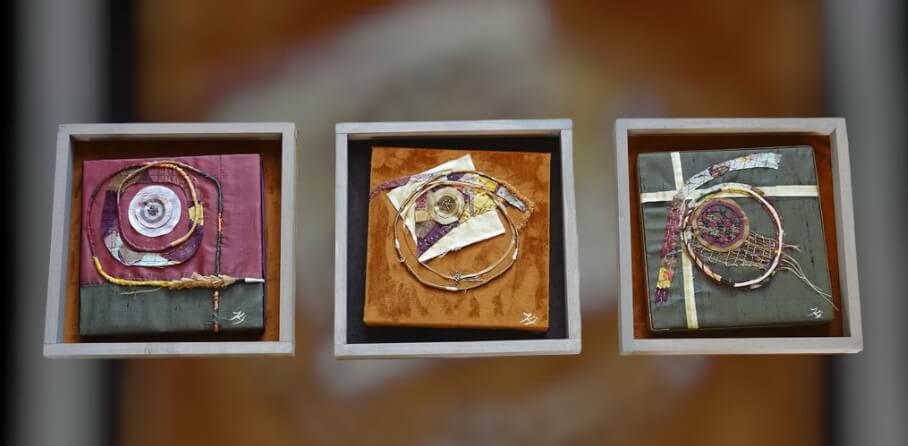 Série de tableaux textiles contemporains S01