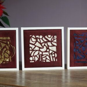 Triptyque art textile contemporain – fragments de matière