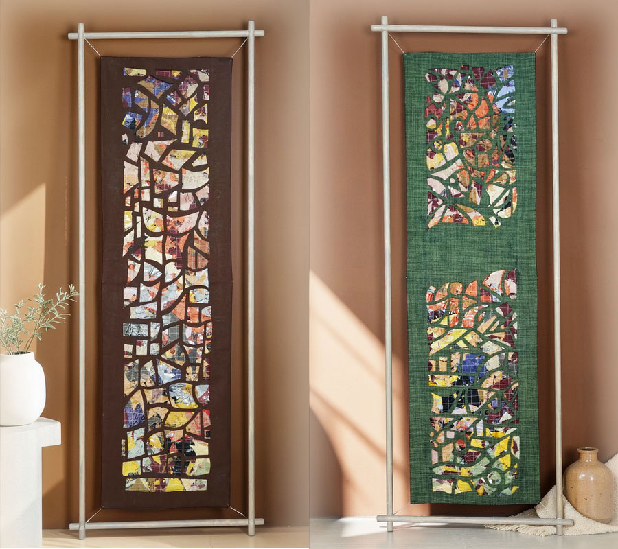 Œuvre textile recto verso – Entre Deux Mondes