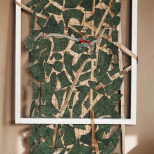 art mural vert et doré inspiration végétale